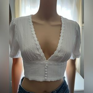 Small SHEIN white cropped blouse! Brand new with tags!